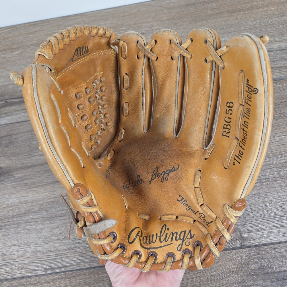 Rawlings RBG56 Wade Boggs Baseball Glove 12.5" RHT Basket Web Leather Vintage